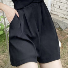 Load image into Gallery viewer, High Quality Puff Sleeve Design Pleated Bandage Slim Waist Wide-leg Shorts Jumpsuit Solid Casual Fashion Playsuits Female Romper