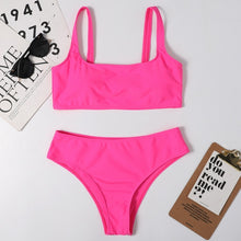 Load image into Gallery viewer, High Waist Bikini 2021 Sexy Black Swimwear Women Swimsuit High Leg Bandeau Bikinis Set Swimming for Bathing Suit Woman Swimsuits