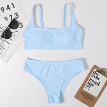 Load image into Gallery viewer, High Waist Bikini 2021 Sexy Black Swimwear Women Swimsuit High Leg Bandeau Bikinis Set Swimming for Bathing Suit Woman Swimsuits