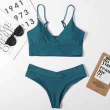 Load image into Gallery viewer, High Waist Bikini 2021 Women Swimwear Female Swimsuits Black Sexy Thong Bikinis Set Beach Wear Swimming for Women Bathing Suit