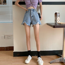 Load image into Gallery viewer, High Waist Denim Shorts Women&#39;s Summer 2021 New Small Loose Wide Leg Hot Pants A-shaped Pants