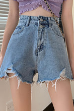 Load image into Gallery viewer, High Waist Denim Shorts Women&#39;s Summer 2021 New Small Loose Wide Leg Hot Pants A-shaped Pants