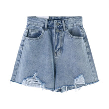 Load image into Gallery viewer, High Waist Denim Shorts Women&#39;s Summer 2021 New Small Loose Wide Leg Hot Pants A-shaped Pants