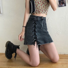 Load image into Gallery viewer, High Waist Elastic Irregular Denim Short Skirt for Women Simple Bandage Summer 2022 New Streetwear Faldas Mujer Korean Chic Jupe