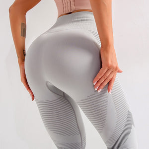 High Waist Fitness Gym Leggings Women Seamless Energy Tights Workout Running Activewear Yoga Pants Hollow Sport Trainning Wear