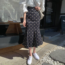 Load image into Gallery viewer, High Waist Ploka Dot Fishtail Skirt Female Korean Style Chic Vintage Casual All Match Femme Faldas Elegant Spring Summer Jupe