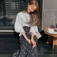 Load image into Gallery viewer, High Waist Ploka Dot Fishtail Skirt Female Korean Style Chic Vintage Casual All Match Femme Faldas Elegant Spring Summer Jupe