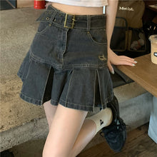 Load image into Gallery viewer, High Waist Refflus Denim Skirt Women Sweet Streetwear Korean Japan Chic All Match Faldas Mujer Spring Summer 2022 Trendy Jupe
