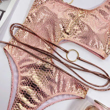 Load image into Gallery viewer, High Waist Swimwear Women One Should Swimsuit Bandage Women One Piece Swimsuit Female Snakeskin Bathing Suit Beachwear Monokini