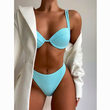 Load image into Gallery viewer, High Waisted Bikini 2021 Push Up Swimsuit Female Bikini Set Sexy Women Swimwear Biquini Bathing Suit Swimming Suits Beachwear