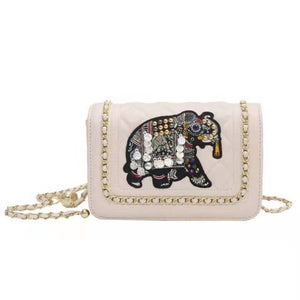 High-end design handbags 2022 new elephant embroidery thread one-shoulder small square bag Western-style messenger handbags