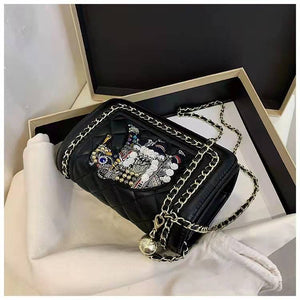 High-end design handbags 2022 new elephant embroidery thread one-shoulder small square bag Western-style messenger handbags