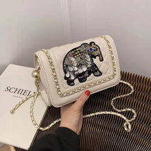 Load image into Gallery viewer, High-end design handbags 2022 new elephant embroidery thread one-shoulder small square bag Western-style messenger handbags