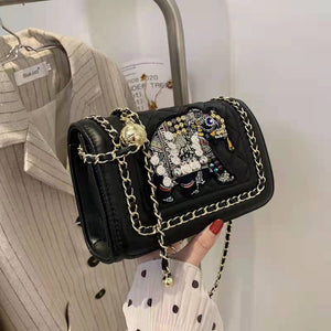 High-end design handbags 2022 new elephant embroidery thread one-shoulder small square bag Western-style messenger handbags