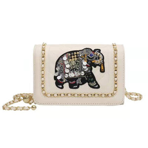 High-end design handbags 2022 new elephant embroidery thread one-shoulder small square bag Western-style messenger handbags