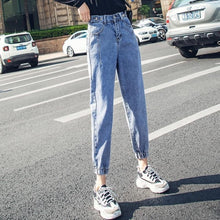 Load image into Gallery viewer, High waisted jeans women spring 2021 new loose tight fitting waist leggings feet thin nine points harem pants ins net red trend