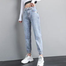 Load image into Gallery viewer, High waisted jeans women spring 2021 new loose tight fitting waist leggings feet thin nine points harem pants ins net red trend