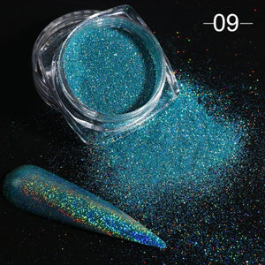 Holographic Powder on Nails Laser Silver Glitter Chrome Nail Powder DIP Shimmer Gel Polish Flakes for Manicure Pigment CH1028-3