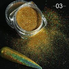 Load image into Gallery viewer, Holographic Powder on Nails Laser Silver Glitter Chrome Nail Powder DIP Shimmer Gel Polish Flakes for Manicure Pigment CH1028-3