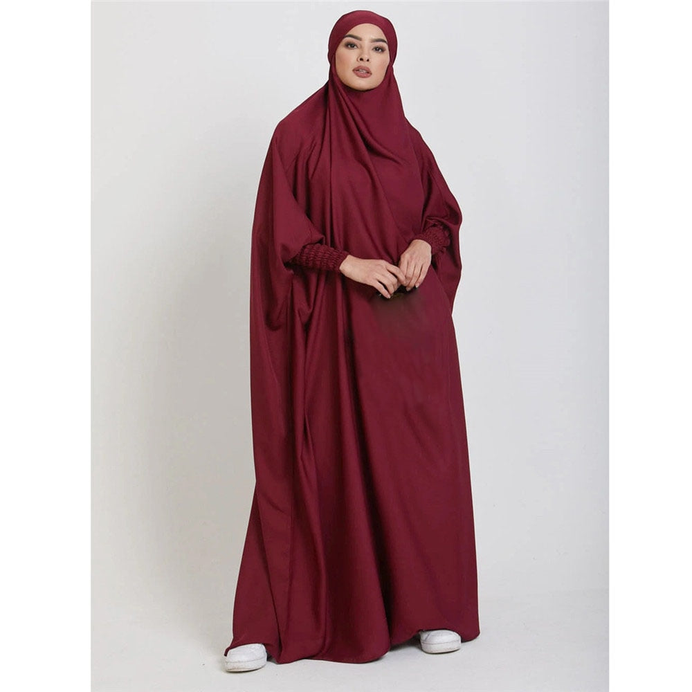 Hooded Abaya Muslim Women Prayer Garment Hijab Dress Arabic Robe Overh Osherhome