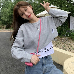 Hoodies For Women&#39;s 2021 Short Regular Sweatshirt Loose Young Girl Students Korean Fashion Ladies Daily Clothing Fashion Tops
