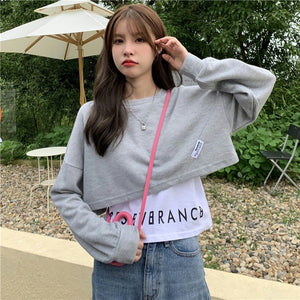 Hoodies For Women&#39;s 2021 Short Regular Sweatshirt Loose Young Girl Students Korean Fashion Ladies Daily Clothing Fashion Tops