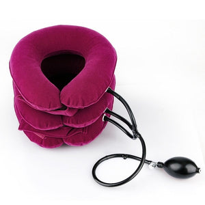 Hot Drop Ship Inflatable Air Neck Traction Device Soft Neck Cervical Collar Pillow Pain Stress Relief Neck Stretcher US Stock