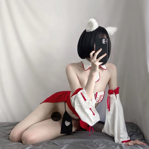 Hot Erotic Japanese Lingerie Kawaii Anime Cosplay Costume Slutty Clothes for Sex Womens Retro Kimono Open Bra Tempation Uniform