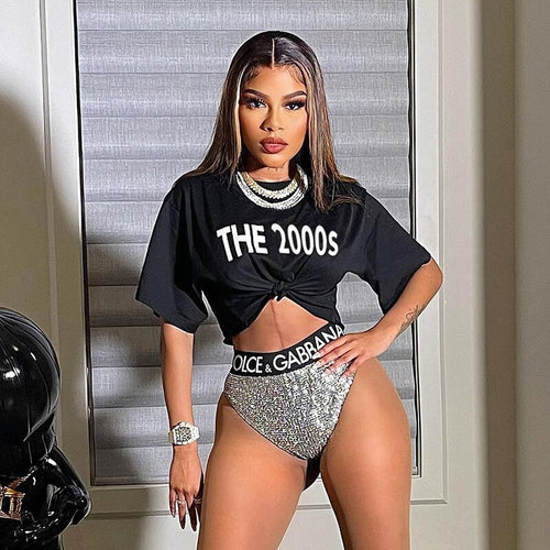 Hot Fashion Casual T-shirt 2022 Women Harajuku Simple Print O-neck Short Sleeve Body-shaping Tops Streetwear Hipster Clothing