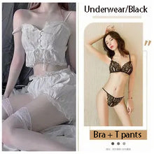 Load image into Gallery viewer, Hot Pajamas For Women Sexy Lingerie Summer Transparent Sexy Lace Sling Short Nightdress Underwear Women&#39;S 2 Piece Set Home Wear