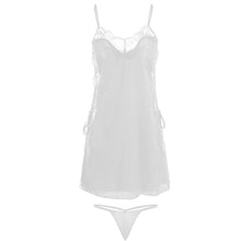 Load image into Gallery viewer, Hot Red Women Lace Pajamas Embroidered Silk Nightgown Home Sleepwear Sexy Bandage Strap Nightdress Comfortable Nightwear