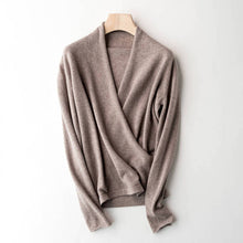 Load image into Gallery viewer, Hot Sale 100% Pure Wool Knitted Sweater Women V-neck Long Sleeve Standard Cashmere Knitwear Winter New Fashion Female Jumpers