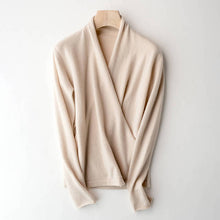 Load image into Gallery viewer, Hot Sale 100% Pure Wool Knitted Sweater Women V-neck Long Sleeve Standard Cashmere Knitwear Winter New Fashion Female Jumpers