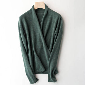 Hot Sale 100% Pure Wool Knitted Sweater Women V-neck Long Sleeve Standard Cashmere Knitwear Winter New Fashion Female Jumpers