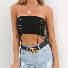 Load image into Gallery viewer, Hot Selling In The Summer Of 2021 Fashionable New Style Eyelet Straps Wrapped Chest Pit Strip Women's Upper Outer Garment Tank