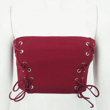Load image into Gallery viewer, Hot Selling In The Summer Of 2021 Fashionable New Style Eyelet Straps Wrapped Chest Pit Strip Women's Upper Outer Garment Tank