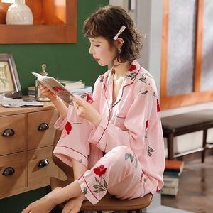 Hot Selling Pajamas Women's Casual Home Wear Women Cute Tracksuit In Autumn Famale Long Sleeve Trouser Suit At Home Outer Suit