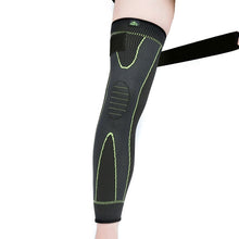 Load image into Gallery viewer, Hot elastic yellow-green stripe sports lengthen knee pad leg sleeve non-slip bandage compression leg warmer for men and women