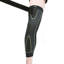 Load image into Gallery viewer, Hot elastic yellow-green stripe sports lengthen knee pad leg sleeve non-slip bandage compression leg warmer for men and women