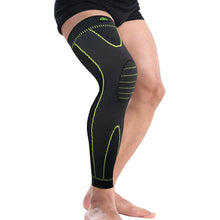 Load image into Gallery viewer, Hot elastic yellow-green stripe sports lengthen knee pad leg sleeve non-slip bandage compression leg warmer for men and women