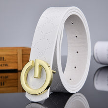 Load image into Gallery viewer, Hot sale G smooth buckle belt luxury belts Cowhide Genuine designer high quality fashion vintage male women strap