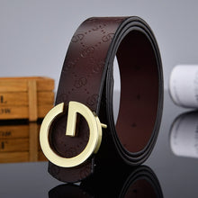 Load image into Gallery viewer, Hot sale G smooth buckle belt luxury belts Cowhide Genuine designer high quality fashion vintage male women strap