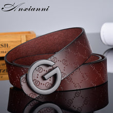 Load image into Gallery viewer, Hot sale G smooth buckle belt luxury belts Cowhide Genuine designer high quality fashion vintage male women strap