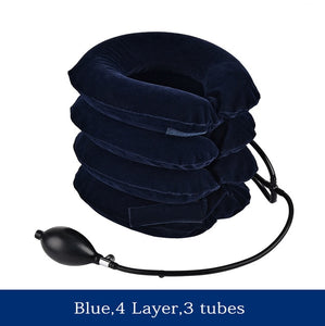House Air Cervical Traction 1 Tube Neck Medical Devices Orthopedic Traction Pillow ollar Pain Relief Stretcher Blue Brown