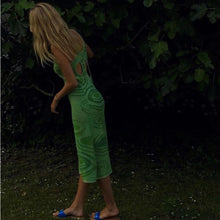 Load image into Gallery viewer, House Brand Off Shoulder Sunny Dress Spaghetti Strap Sexy Bodycon Summer Beachwear Paisley Y2K Hollow Out Knitted Women&#39;s Dress