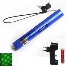 Load image into Gallery viewer, Hunting 10000m 532nm Green Laser Sight laser pointer hight Powerful Adjustable Focus Lazer with laser 303+charger+18650 Battery