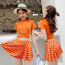 Load image into Gallery viewer, Ins Wind Split Female Sweet And Conservative Flat Skirt Two-piece Little Daisy Girl Student Swimsuit Bikini Suit