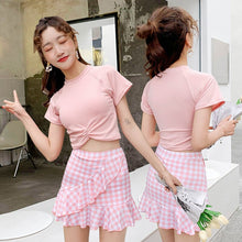 Load image into Gallery viewer, Ins Wind Split Female Sweet And Conservative Flat Skirt Two-piece Little Daisy Girl Student Swimsuit Bikini Suit