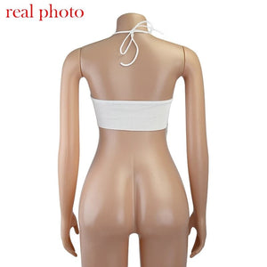 Irregular Cropped Feminino Top Streetwear Fashion Sleeveless Halter Crop Tops for Women Hot Sexy Backless Asymmetrical Camis