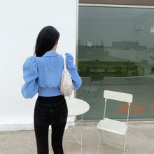 Load image into Gallery viewer, Jacket Fashion Autumn Retro Hong Kong Style Temperament Wild Puff Sleeve Coat Women Corduroy Western Short Outerwear Tops Mujer